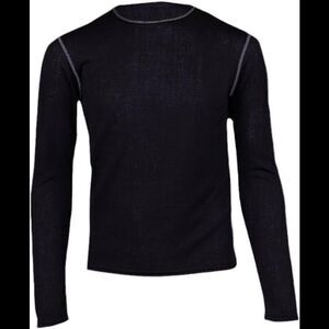 Hot Chillys Boy's Pepper Crewneck Relaxed Fit Base Layer Shirt Black